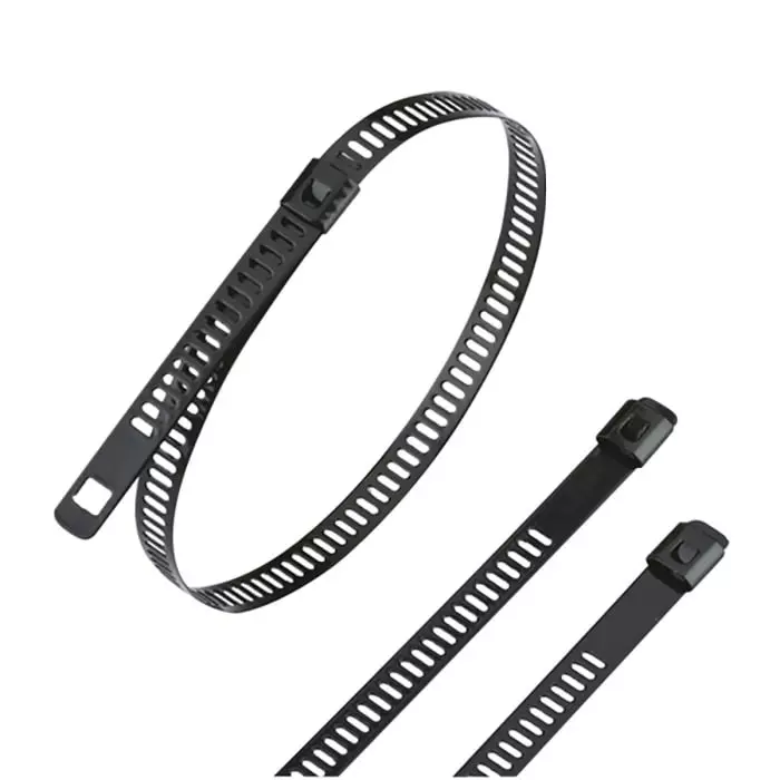 RS PRO Cable Tie Ladder Single Lock 300x7 mm 316 Stainless Steel, Black