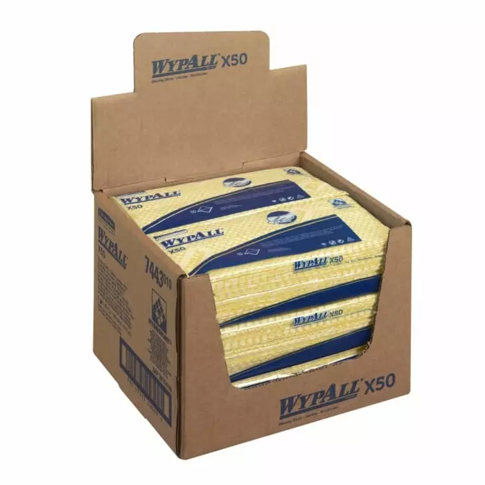 Kimberly Clark WypAll Yellow Cloths for General Cleaning Dry Use 416 x 245mm Repeat Use, 7443