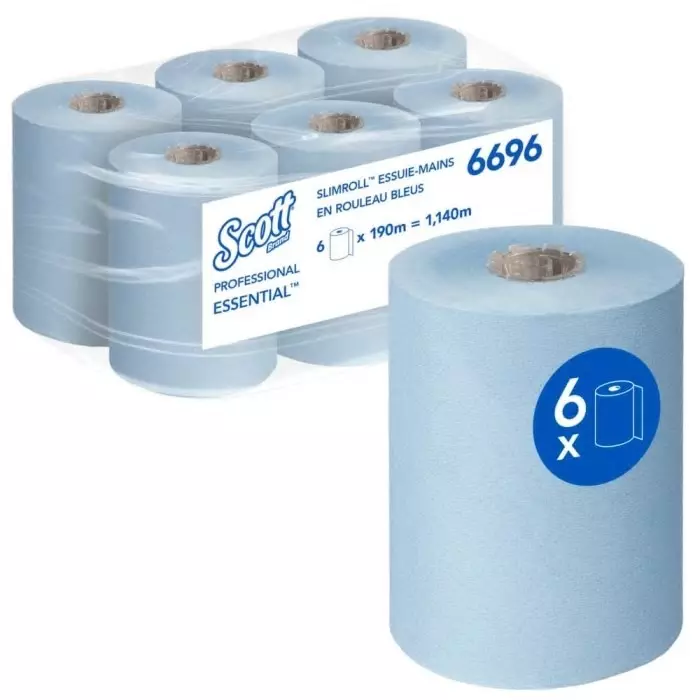 Kimberly-Clark Scott Rolled Blue Paper Towel 198mm 760 Sheets, 6696