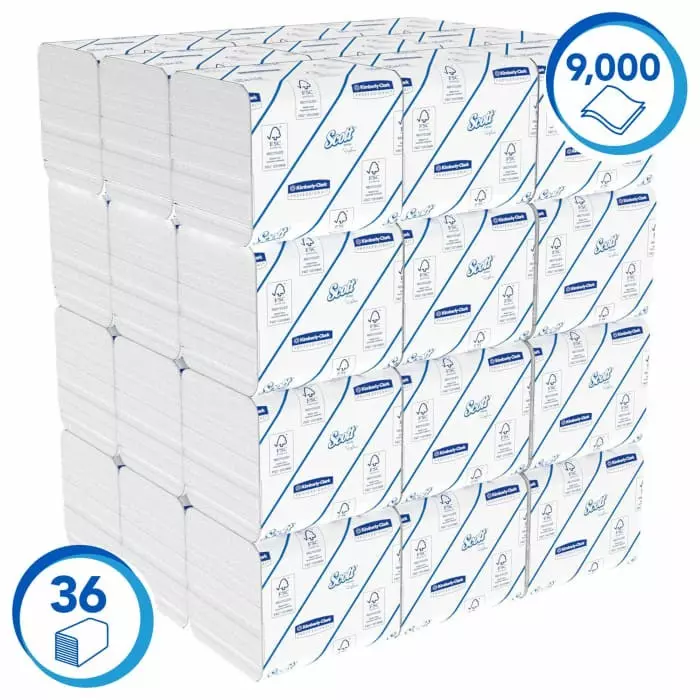 Kimberly-Clark Toilet Roll White 2-Ply 9000 Sheets, 8042