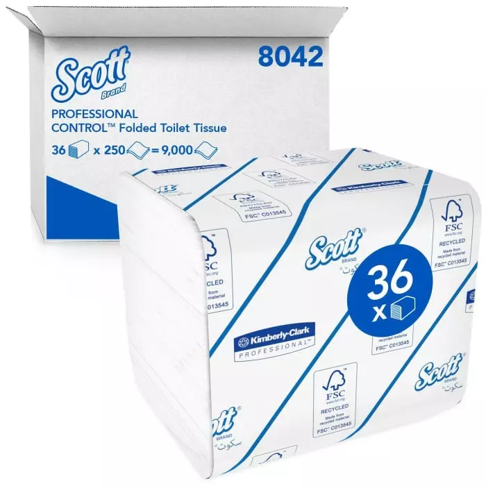 Kimberly-Clark Toilet Roll White 2-Ply 9000 Sheets, 8042