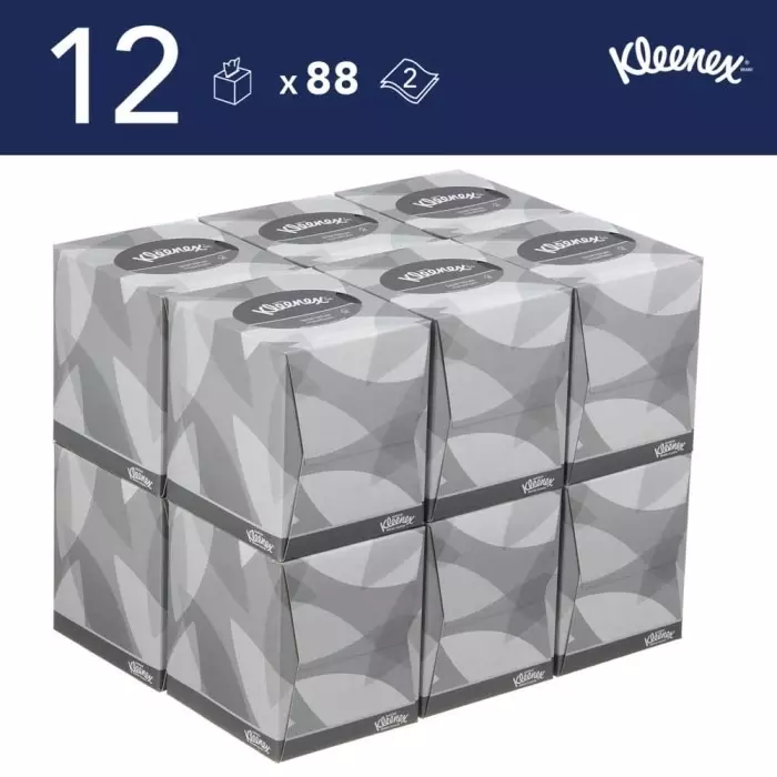 Kimberly-Clark KLEENEX Facial Tissues 2-Ply 80 Wipes Per Pack White, 8834