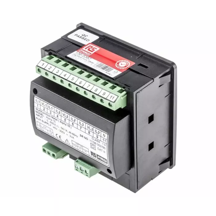 RS PRO LED Digital Panel Multi-Function Meter for Current, Frequency, System Active Power & System Re-Active Power