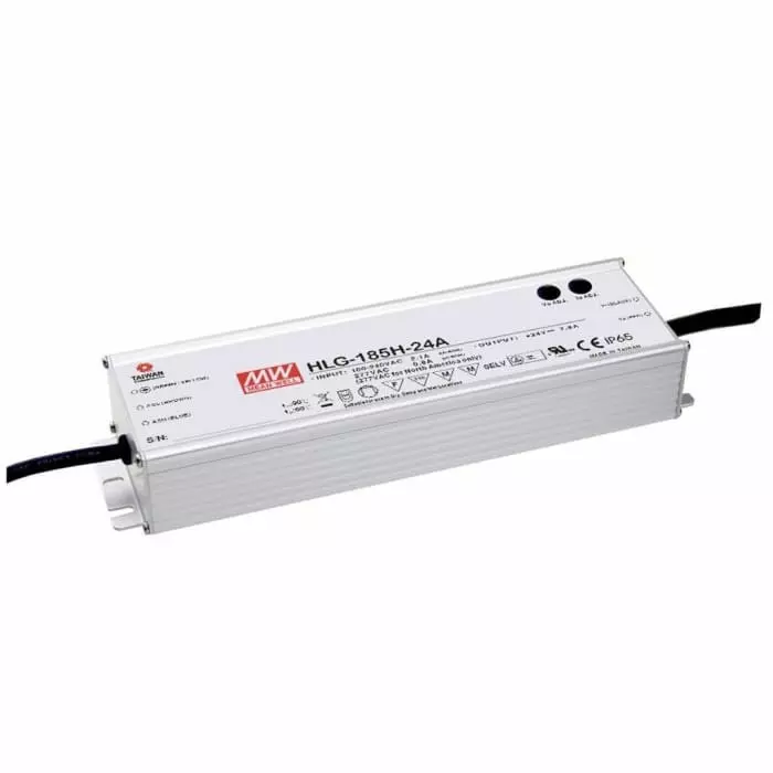 MEAN WELL LED Driver 42V Output 185W Output 4.4A Output Constant Current / Constant Voltage, HLG-185H-42