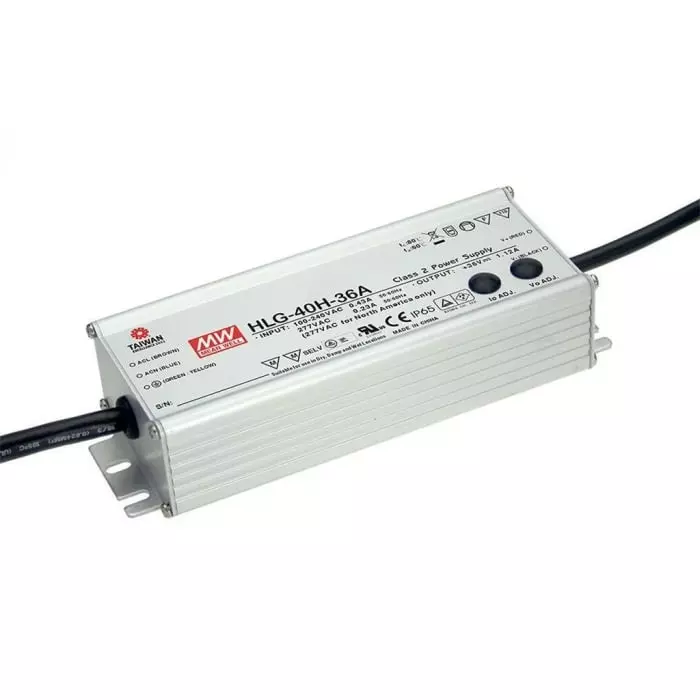 MEAN WELL LED Driver 42V Output 40W Output 840mA Output Constant Current / Constant Voltage, HLG-40H-42