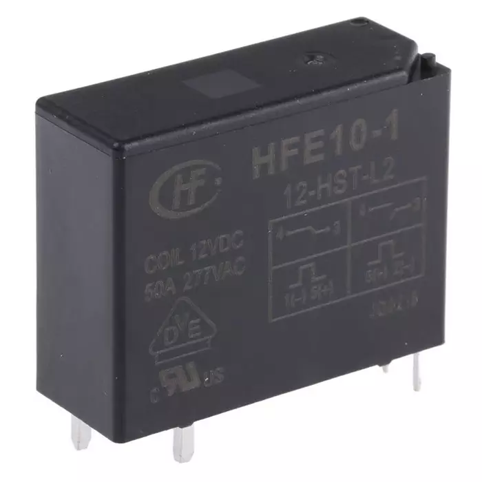 RS PRO PCB Mount Latching Power Relay 12V dc Coil 50A Switching Current SPST