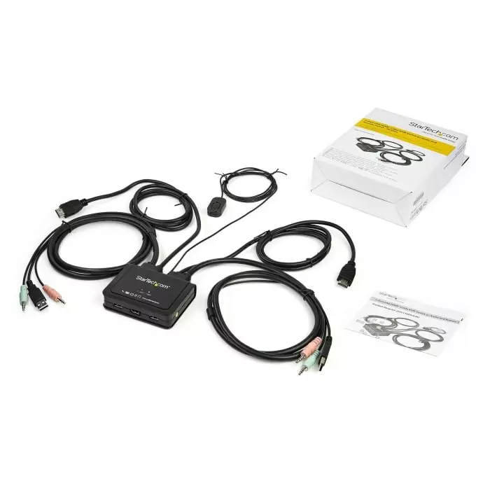 StarTech.com 2 Port USB HDMI KVM Switch 3.5 mm Stereo, SV211HDUA4K