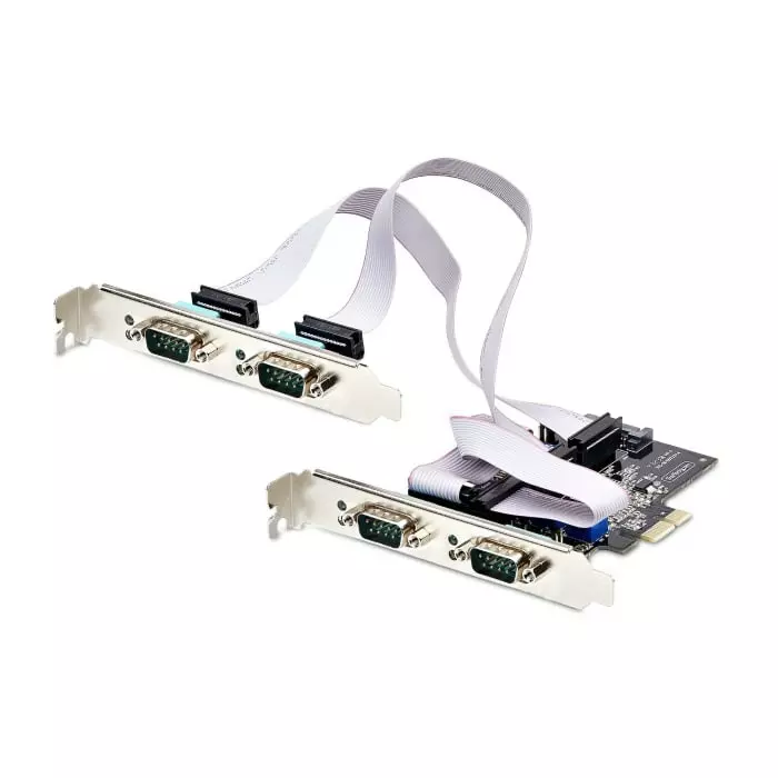 StarTech.com 4 Port PCIe RS232 RS422 RS485 Serial Card, PS74ADF-SERIAL-CARD