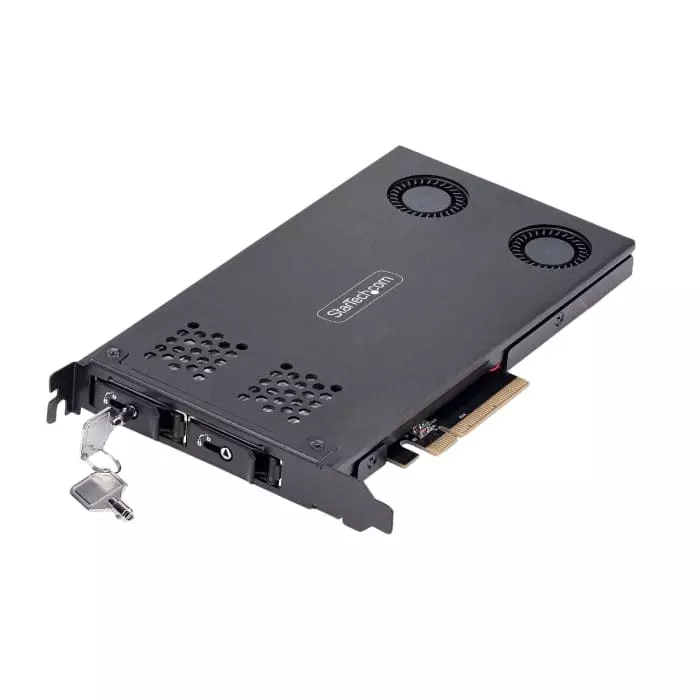 StarTech.com 2 Port M.2 Hard Drive Mobile Rack, 2M2-REMOVABLE-PCIE