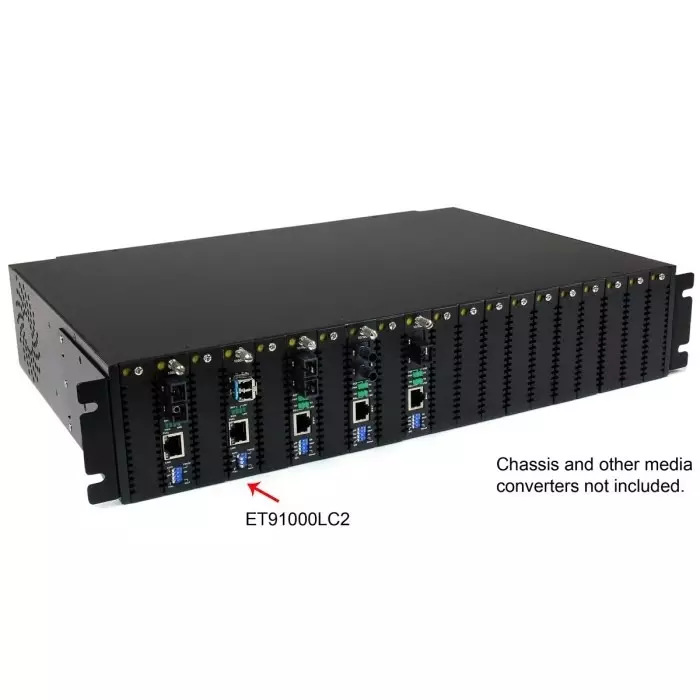StarTech.com LC RJ45 Media Converter Multi Mode 1000 Mbps Half/Full Duplex 550m, ET91000LC2