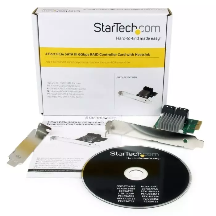 StarTech.com 4 Port SATA PCIe SATA III Controller Card, PEXSAT34RH