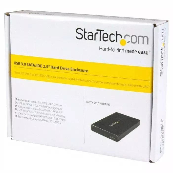 StarTech.com 2.5 inch IDE/SATA Hard Drive Enclosure USB 3.0, UNI251BMU33