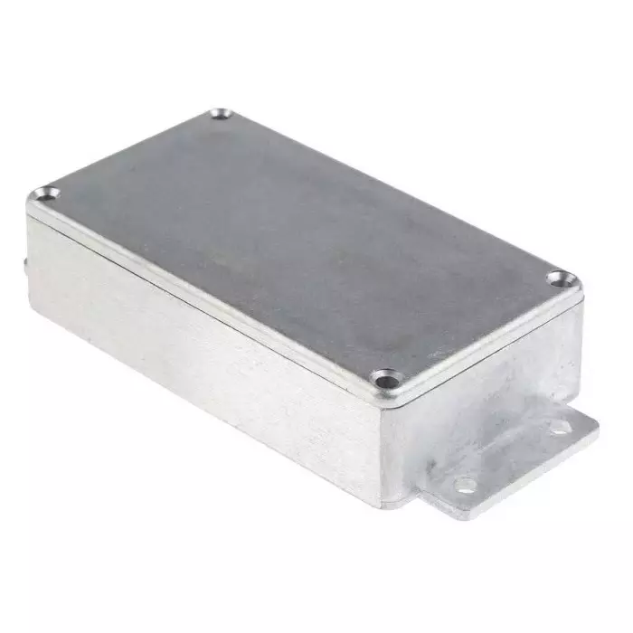 RS PRO Silver Die Cast Aluminium Enclosure Flanged Silver Lid 139.7 x 63.8 x 30 mm