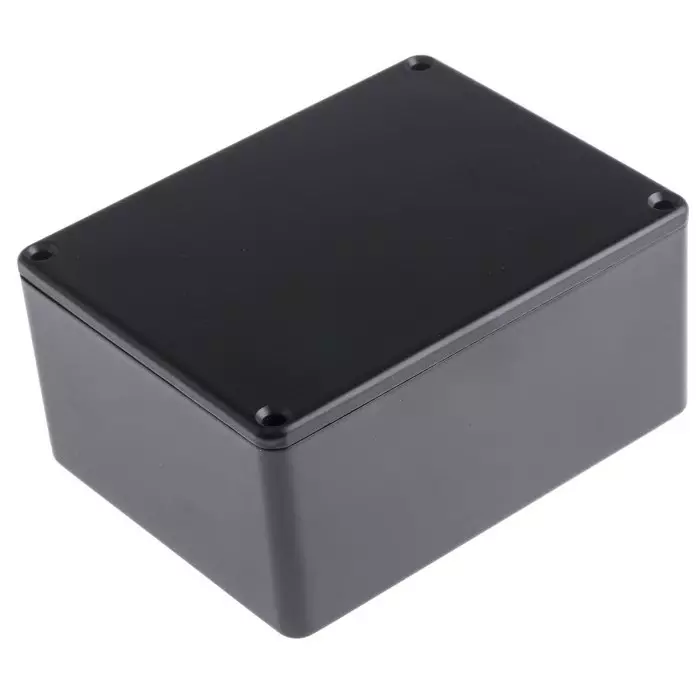 RS PRO Black Die Cast Aluminium Enclosure IP66 Black Lid 114.7 x 89.7 x 55.1 mm