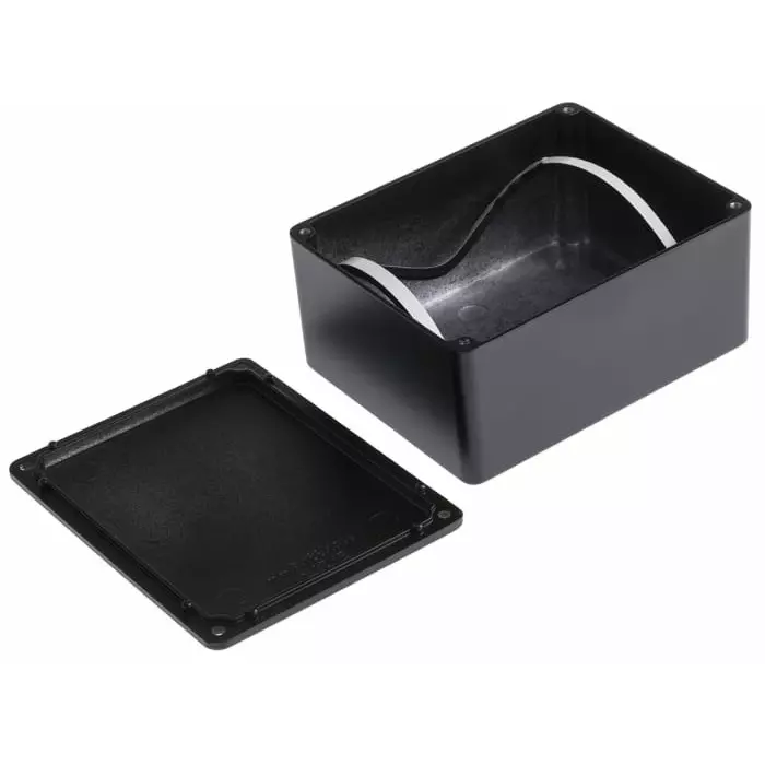 RS PRO Black Die Cast Aluminium Enclosure IP66 Black Lid 114.7 x 89.7 x 55.1 mm