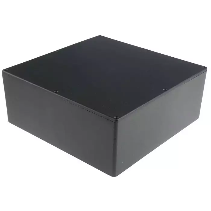 RS PRO Black Die Cast Aluminium Enclosure Black Lid 250 x 250 x 100 mm
