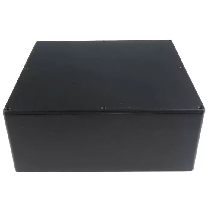 RS PRO Black Die Cast Aluminium Enclosure Black Lid 250 x 250 x 100 mm