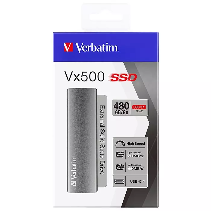 Verbatim Vx500 480 GB External SSD, 47443