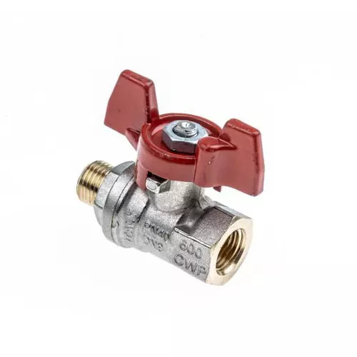 RS Pro Brass Full Bore 2 Way Ball Valve Threaded BSPP 1/4 inch 40 to 30 Bar Operating Pressure