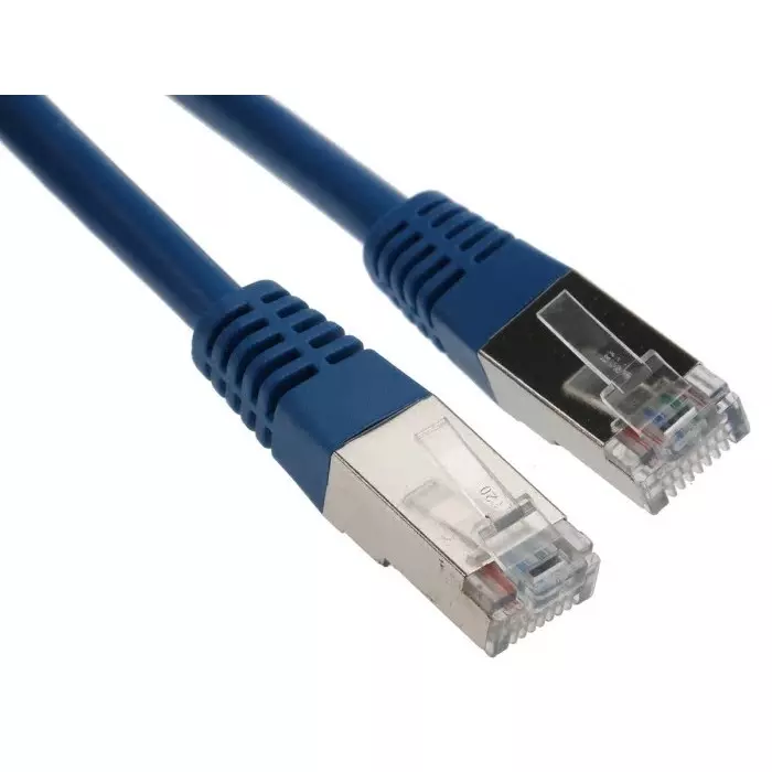 Decelect 2m Cat5 Blue RJ45 to Male RJ45 Male F/UTP Shielded Terminated PVC Sheath, CR503B2CBL