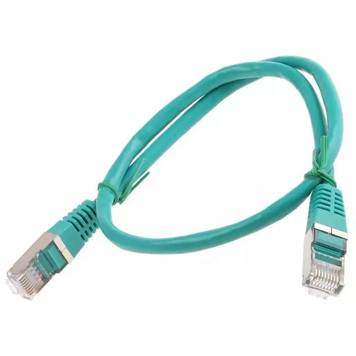 Decelect 0.5m Cat5 Green RJ45 to Male RJ45 Male F/UTP Shielded Terminated PVC Sheath, CR503B05CVT
