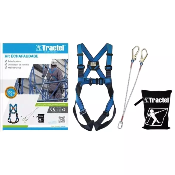Tractel Twin Leg Lanyard with The kit includes a HT22 safety harness a LDF 1.5 m, 70152
