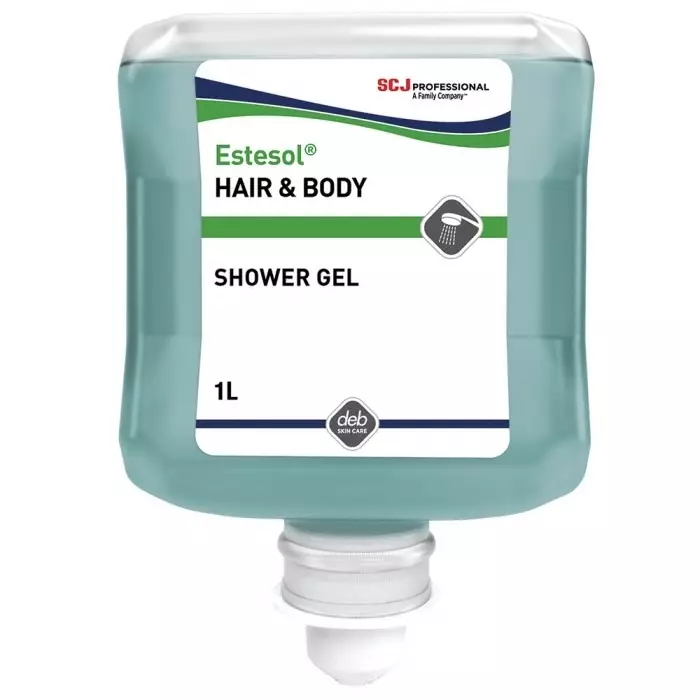 SCJ Professional Fragranced Estesol® Hair Body Hair Body Shower Gel Dermatologically Tested-1L Cartridge, HAB1L