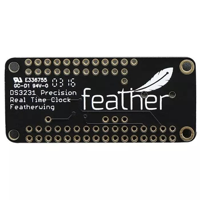 ADAFRUIT INDUSTRIES Feather Development Board FeatherWing Precision Real Time Clock Add On Board, Real Time Clock (RTC), 3028