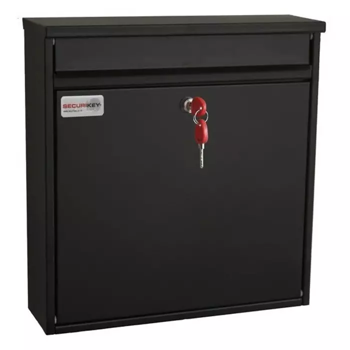 Securikey, BSPB-FRONT360-RK Mailbox Black, 360 mm Width, 370 mm Height, 110 mm Depth, 4.3 Kg, BSPB-FRONT360-RK