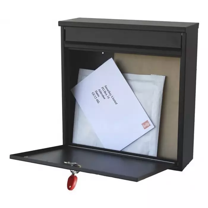 Securikey, BSPB-FRONT360-RK Mailbox Black, 360 mm Width, 370 mm Height, 110 mm Depth, 4.3 Kg, BSPB-FRONT360-RK