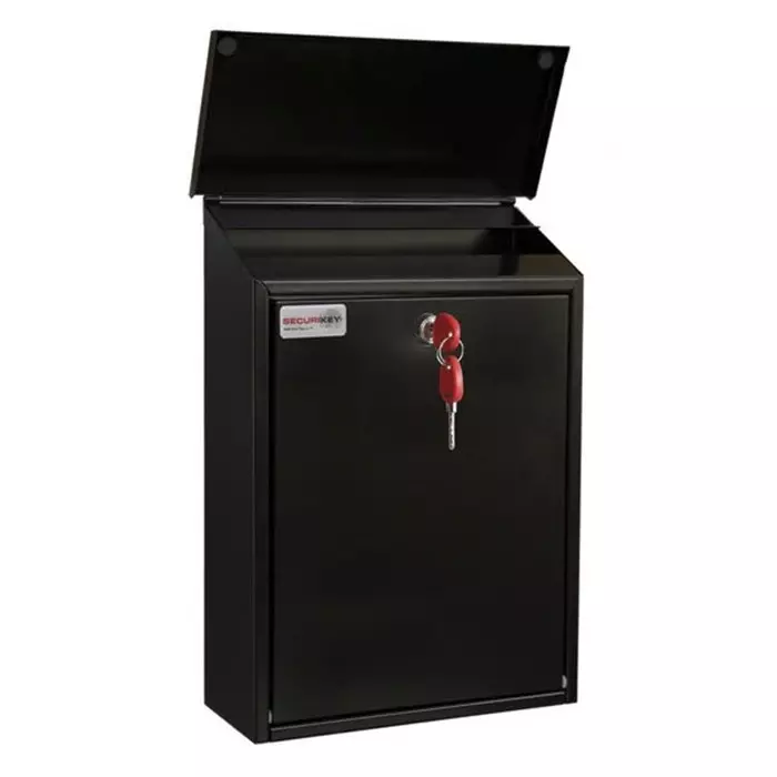 Securikey, BSPB-TOP270-RK Mailbox Black, 270 mm Width, 365 mm Height, 110 mm Depth, 2.5 Kg, BSPB-TOP270-RK
