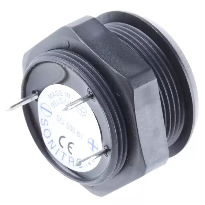 Sonitron 86dB Panel Mount Multifunction Internal Piezo Buzzer 36.5x26 mm 5 V DC Min 35 V DC Max, SCI535B1 BLACK