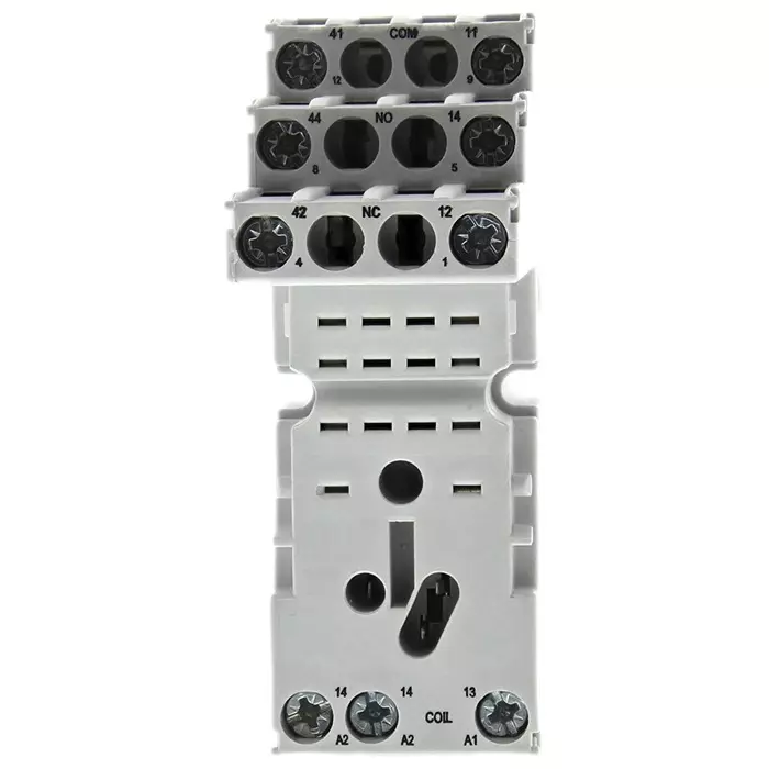 Relpol 8 Pin 300 V AC DIN Rail Panel Mount Relay Socket for R2N Series Relay, GZM2-gray
