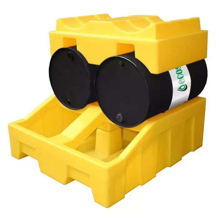 Ecospill Polyethylene Container Rackx795x370 mm Yellow, P3271208