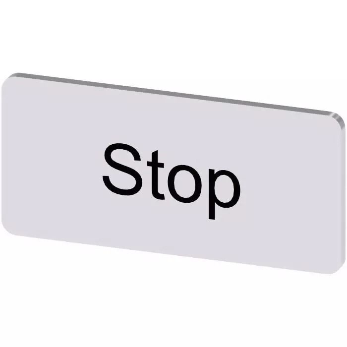Siemens Labeling Plate, Stop, 3SU1900-0AC81-0DS0