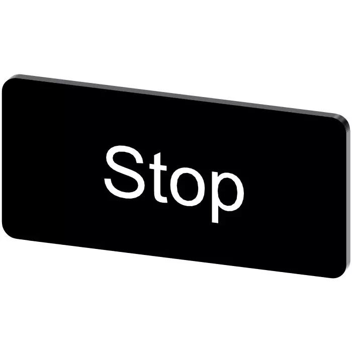 Siemens Labeling Plate, Stop, 3SU1900-0AC16-0DS0