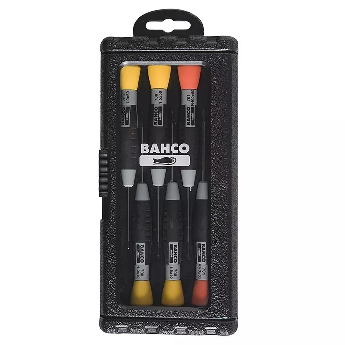 Bahco Phillips Slotted Precision Screwdriver Set, 706-2 (Set of 6 Pcs)