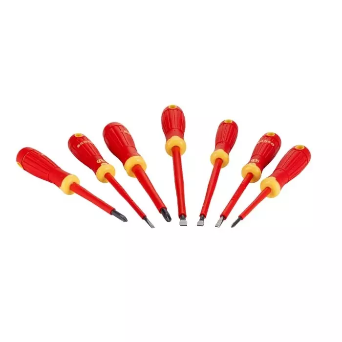 Bahco Phillips Slotted Insulated Screwdriver Set, B220.007 (Set of 7 Pcs)