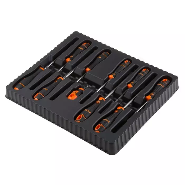 Bahco Phillips Pozidriv Slotted Square Screwdriver Set, B219.010 (Set of 10 Pcs)