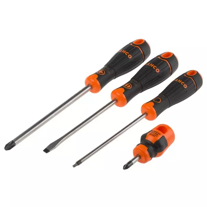 Bahco Phillips Pozidriv Slotted Square Screwdriver Set, B219.010 (Set of 10 Pcs)