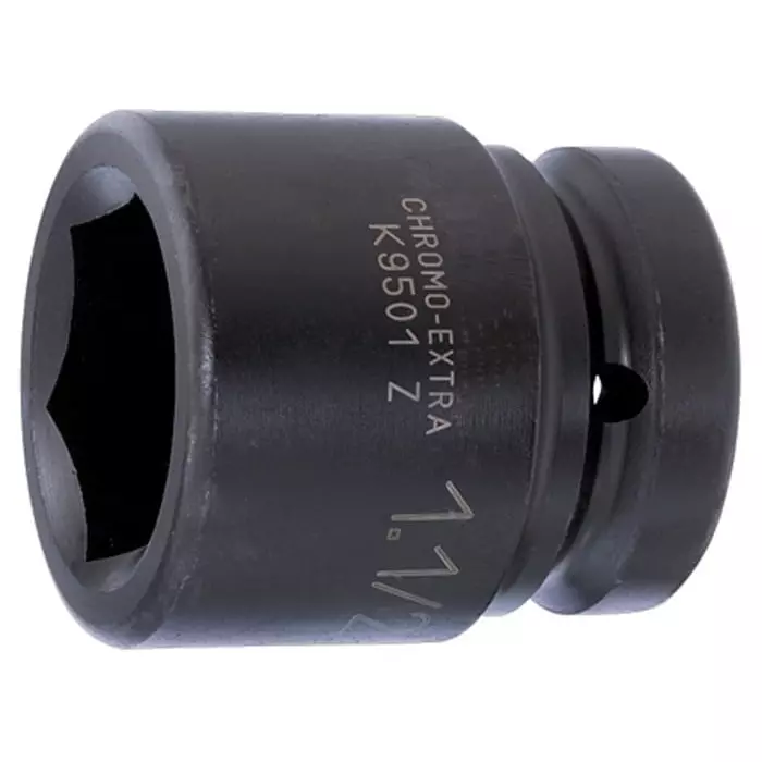 Bahco Standard Impact Socket Alloy Steel Blackened Finish 1 inch Square Drive, K9501Z-1.1/8
