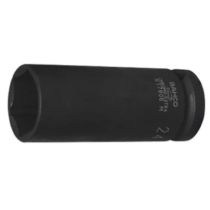 Bahco Deep Impact Socket Alloy Steel Blackened Finish 1/2 inch Square Drive, K7806Z-9/16