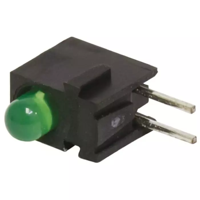 BIVAR Right Angle PCB LED Indicator Green Through Hole 2.6 V, H100CGD (Pack of 10 Pcs)