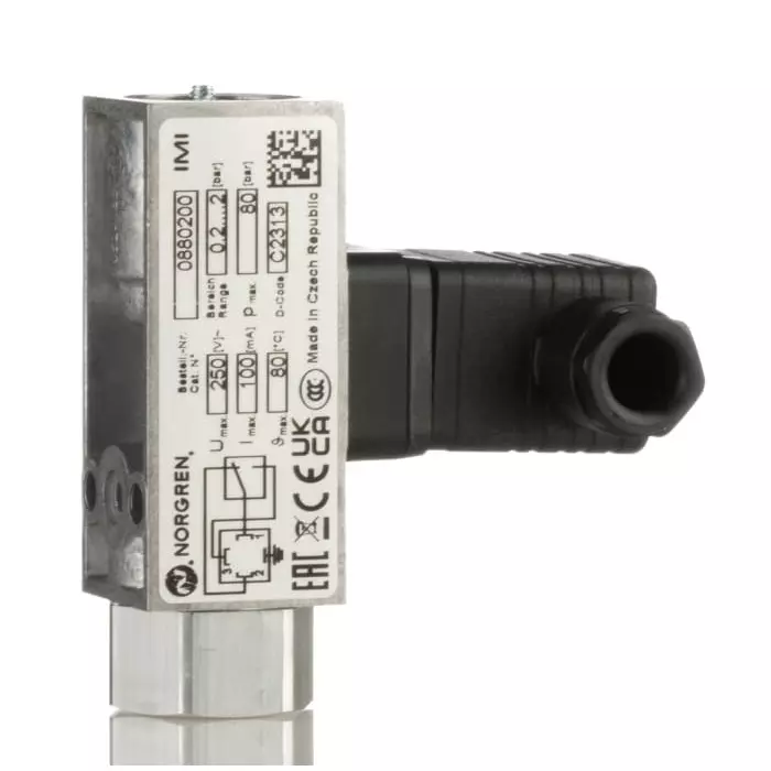Norgren Pressure Switch IP65 2 Bar Normally Closed & Normally Open Contact, 0880200000000000