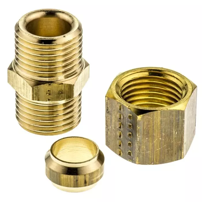 Legris Brass Pipe Fitting Straight Compression Union Female to Female 10 mm, 0106 10 00 (Pack of 5 Pcs)