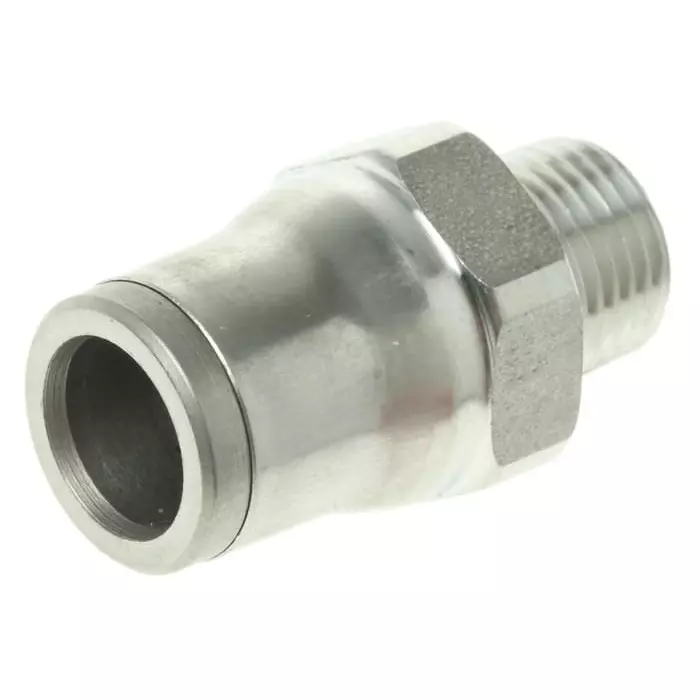 Legris LF3800 Series Straight Threaded Adaptor NPT 1/8 Male to Push In 8 mm Threaded-to-Tube Connection Style, 3805 08 11