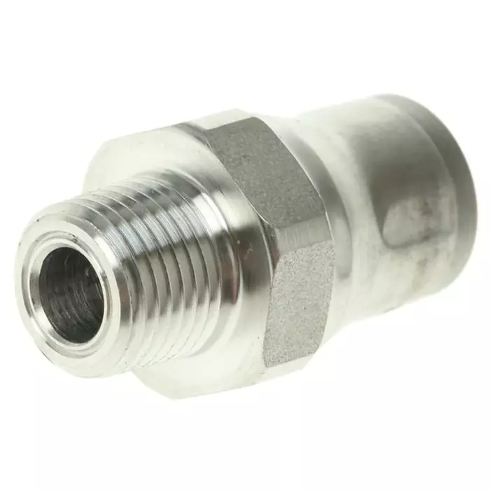 Legris LF3800 Series Straight Threaded Adaptor NPT 1/8 Male to Push In 8 mm Threaded-to-Tube Connection Style, 3805 08 11