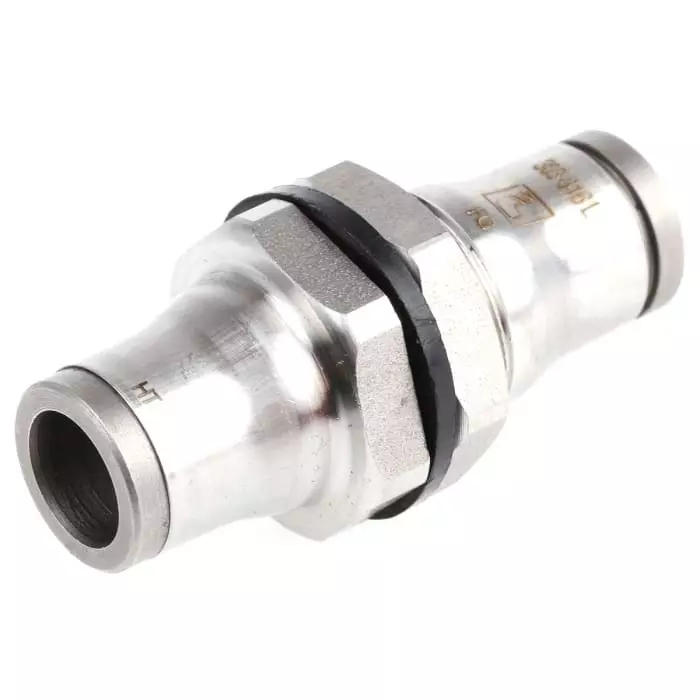 Legris LF3800 Series Bulkhead Tube-to-Tube Adaptor Push In 8 mm to Push In 8 mm Tube-to-Tube Connection Style, 3816 08 00