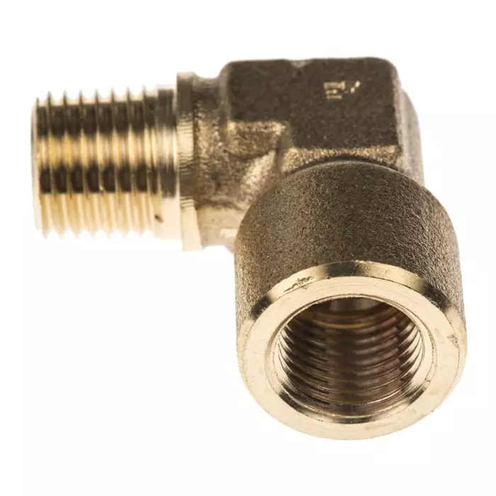 Legris Brass Pipe Fitting 90° Threaded Elbow Male R 1/4 inch to Female G 1/4in, 0144 13 13 (Pack of 5 Pcs)