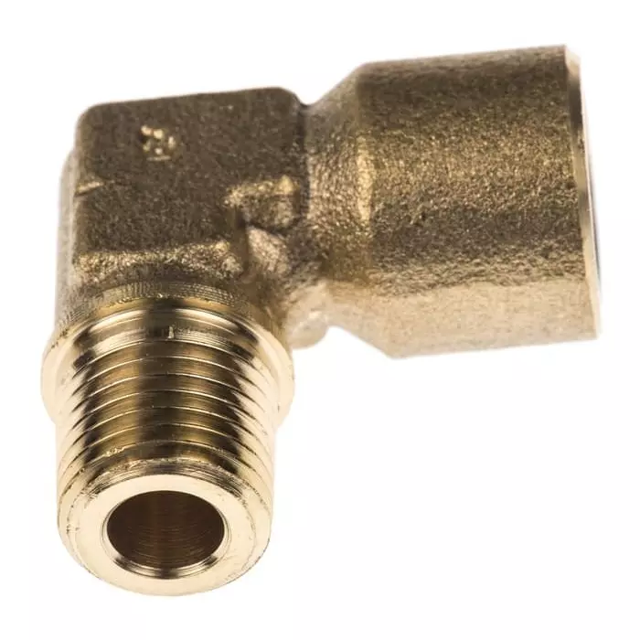 Legris Brass Pipe Fitting 90° Threaded Elbow Male R 1/4 inch to Female G 1/4in, 0144 13 13 (Pack of 5 Pcs)